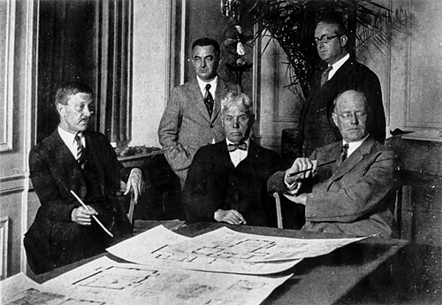 C. Howard Crane, Jury of the Ideal Cellar Competition, as chosen by Architectural Forum Original caption: The members of the jury were...